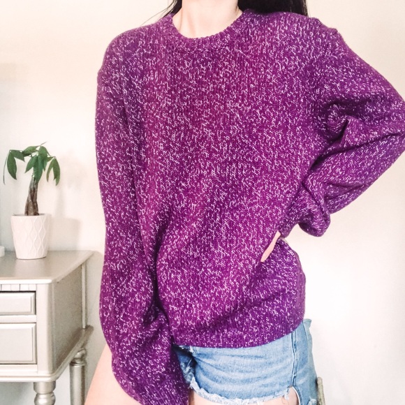 Urban Outfitters Sweaters - Urban Outfitters Purple Textured Oversized Sweater